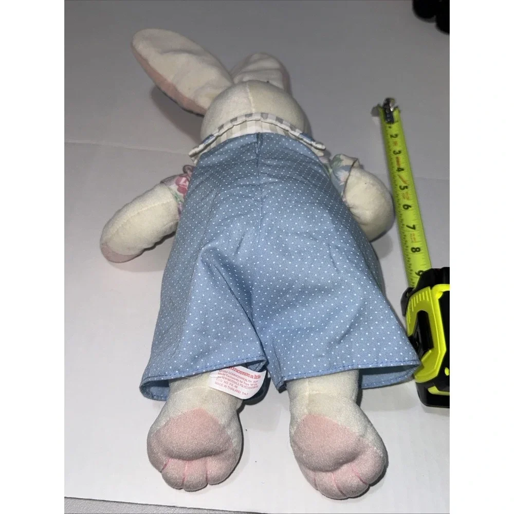 Vintage Commonwealth Bunny Plush Easter Toy Pastel Floral Bowtie Polka Dot Pants